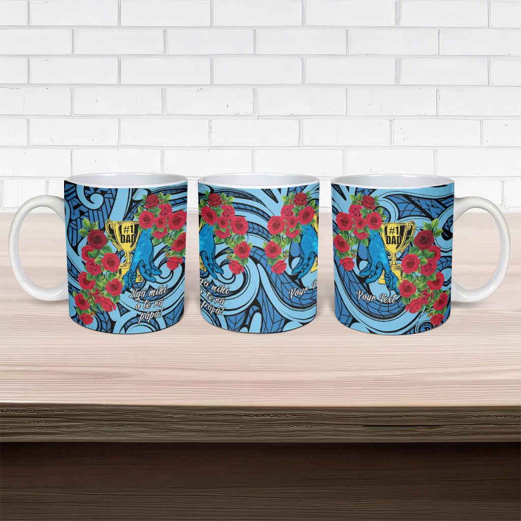 Personalised New Zealand Father's Day Ceramic Mug Best Dad Trophy Red Rose Maori Pattern LT22 - Polynesian Pride