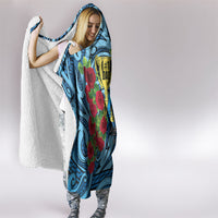 New Zealand Father's Day Hooded Blanket Best Dad Trophy Red Rose Maori Pattern LT22 - Polynesian Pride