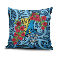 New Zealand Father's Day Pillow Cover Best Dad Trophy Red Rose Maori Pattern LT22 Blue - Polynesian Pride