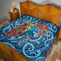 New Zealand Father's Day Quilt Best Dad Trophy Red Rose Maori Pattern LT22 - Polynesian Pride