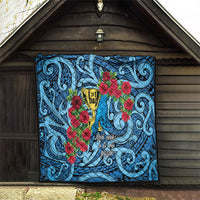 New Zealand Father's Day Quilt Best Dad Trophy Red Rose Maori Pattern LT22 - Polynesian Pride