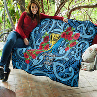 New Zealand Father's Day Quilt Best Dad Trophy Red Rose Maori Pattern LT22 - Polynesian Pride