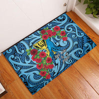 New Zealand Father's Day Rubber Doormat Best Dad Trophy Red Rose Maori Pattern LT22 - Polynesian Pride