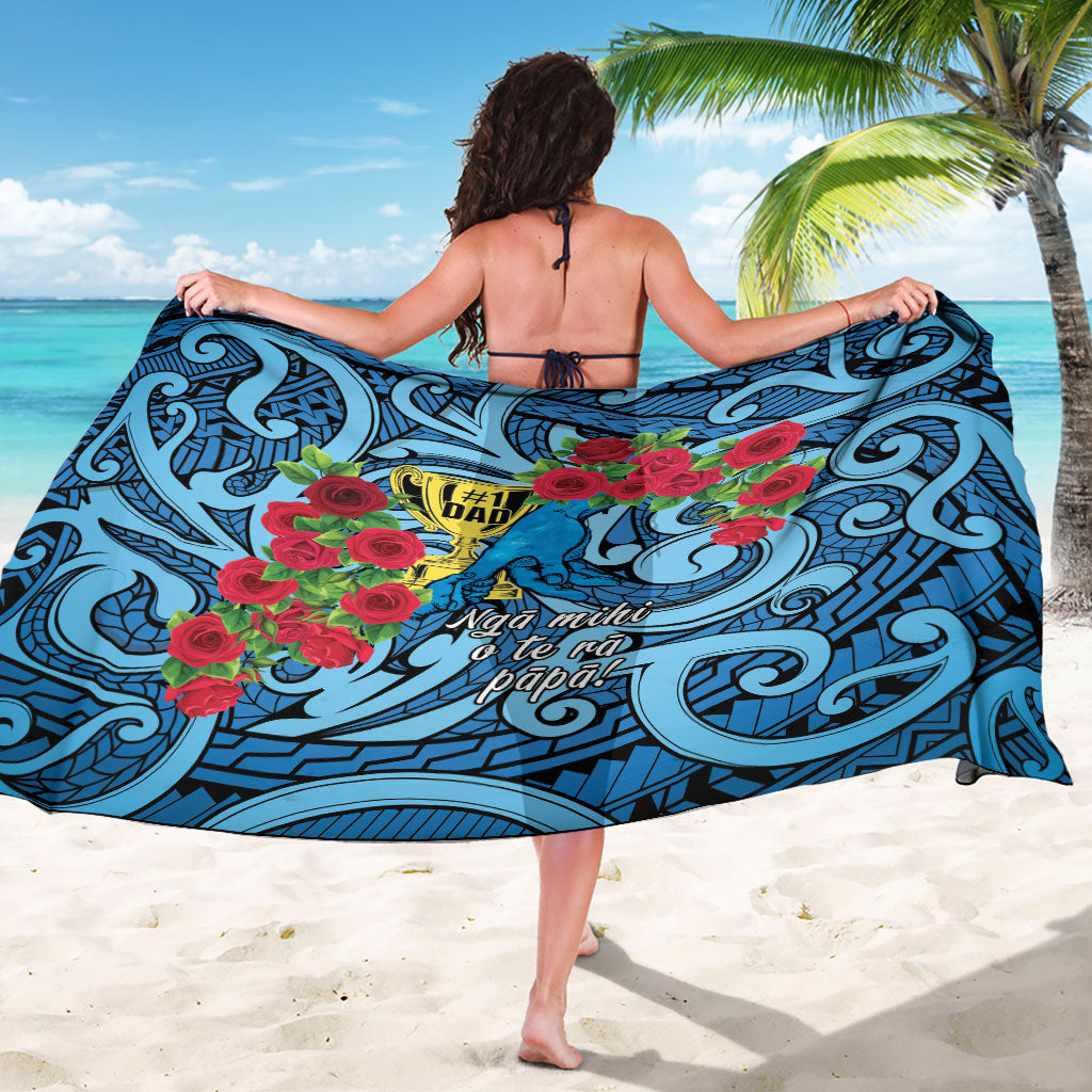 New Zealand Father's Day Sarong Best Dad Trophy Red Rose Maori Pattern LT22 - Polynesian Pride