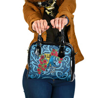 New Zealand Father's Day Shoulder Handbag Best Dad Trophy Red Rose Maori Pattern LT22 One Size Blue - Polynesian Pride