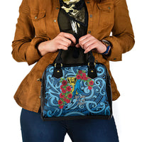 New Zealand Father's Day Shoulder Handbag Best Dad Trophy Red Rose Maori Pattern LT22 - Polynesian Pride