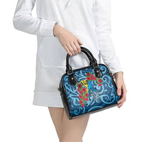 New Zealand Father's Day Shoulder Handbag Best Dad Trophy Red Rose Maori Pattern LT22 - Polynesian Pride