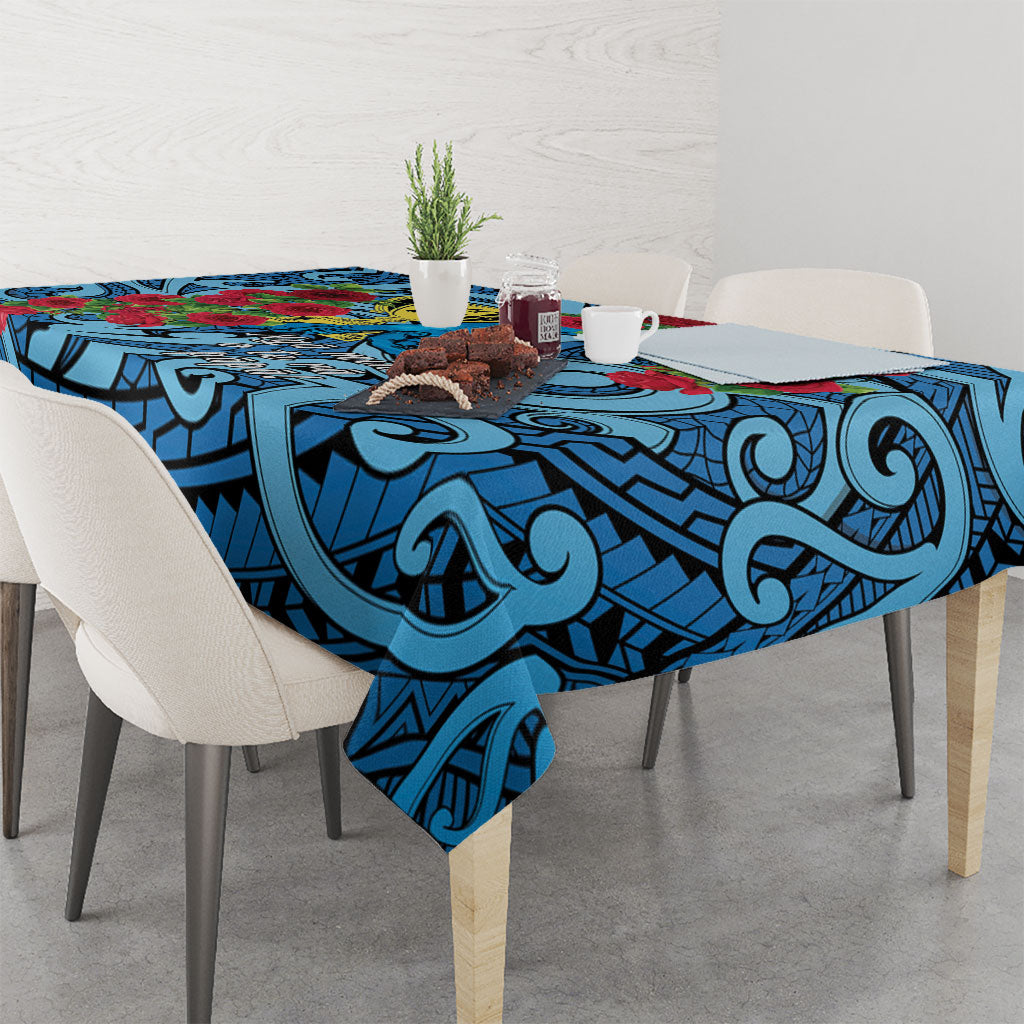 New Zealand Father's Day Tablecloth Best Dad Trophy Red Rose Maori Pattern LT22 - Polynesian Pride
