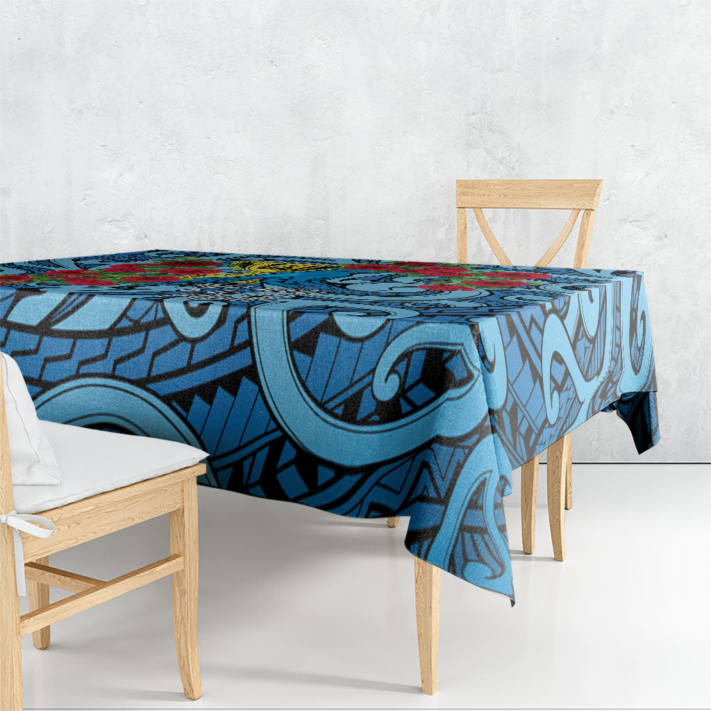 New Zealand Father's Day Tablecloth Best Dad Trophy Red Rose Maori Pattern LT22 - Polynesian Pride