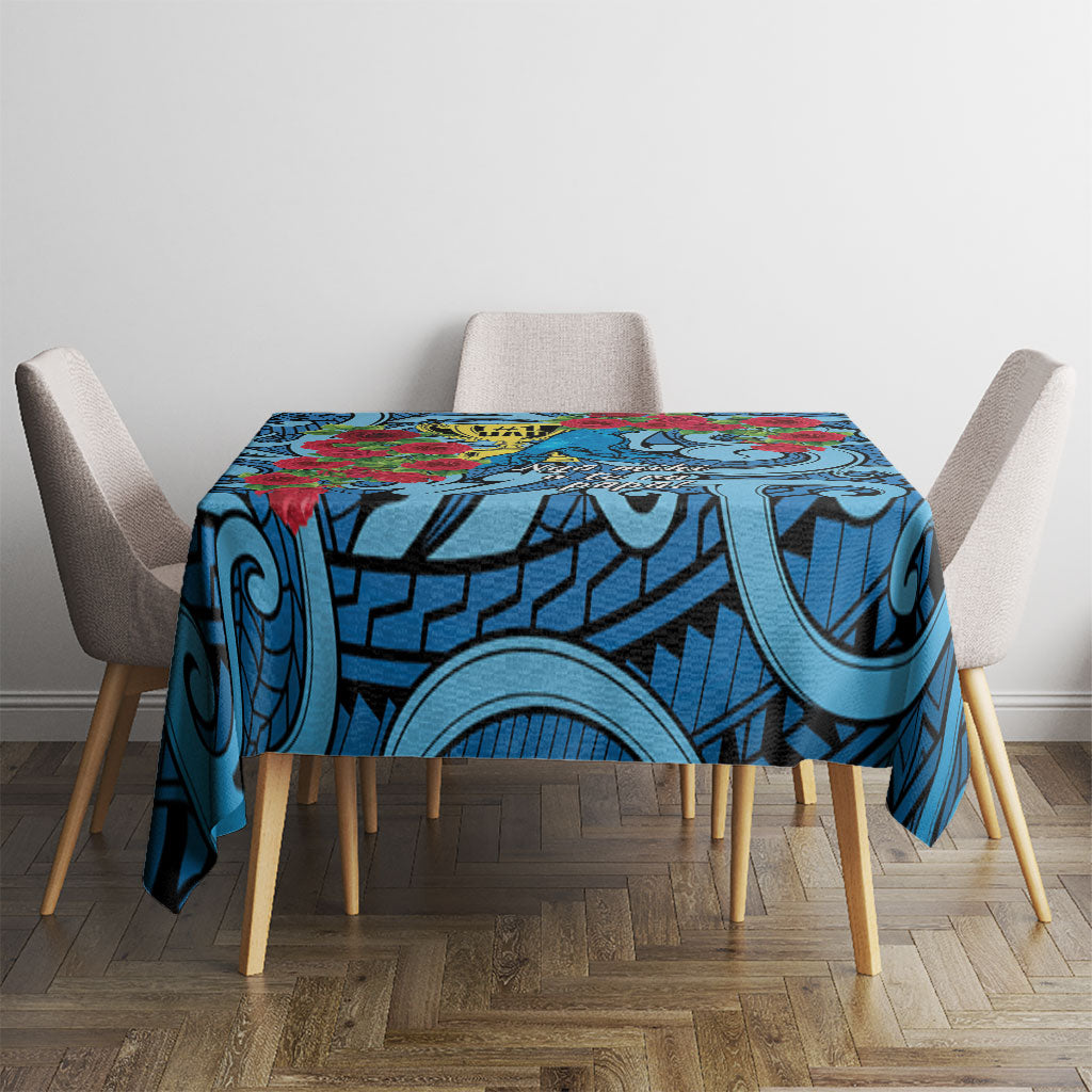 New Zealand Father's Day Tablecloth Best Dad Trophy Red Rose Maori Pattern LT22 - Polynesian Pride