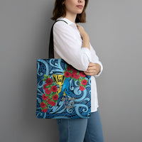 New Zealand Father's Day Tote Bag Best Dad Trophy Red Rose Maori Pattern LT22 - Polynesian Pride