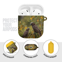 New Zealand Kaka Bird AirPods Case Kowhai Flower Landscape Style