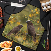 New Zealand Kaka Bird Apron Kowhai Flower Landscape Style