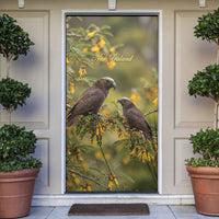 New Zealand Kaka Bird Door Cover Kowhai Flower Landscape Style LT22 Green - Polynesian Pride