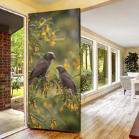 New Zealand Kaka Bird Door Cover Kowhai Flower Landscape Style LT22 - Polynesian Pride