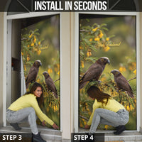 New Zealand Kaka Bird Door Cover Kowhai Flower Landscape Style LT22 - Polynesian Pride
