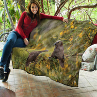 New Zealand Kaka Bird Quilt Kowhai Flower Landscape Style