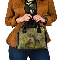 New Zealand Kaka Bird Shoulder Handbag Kowhai Flower Landscape Style