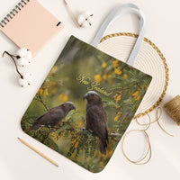 New Zealand Kaka Bird Tote Bag Kowhai Flower Landscape Style