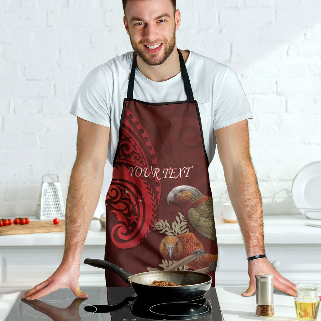 New Zealand Kaka Bird Personalised Apron Pohutukawa Matariki Maori Pattern LT22 - Polynesian Pride
