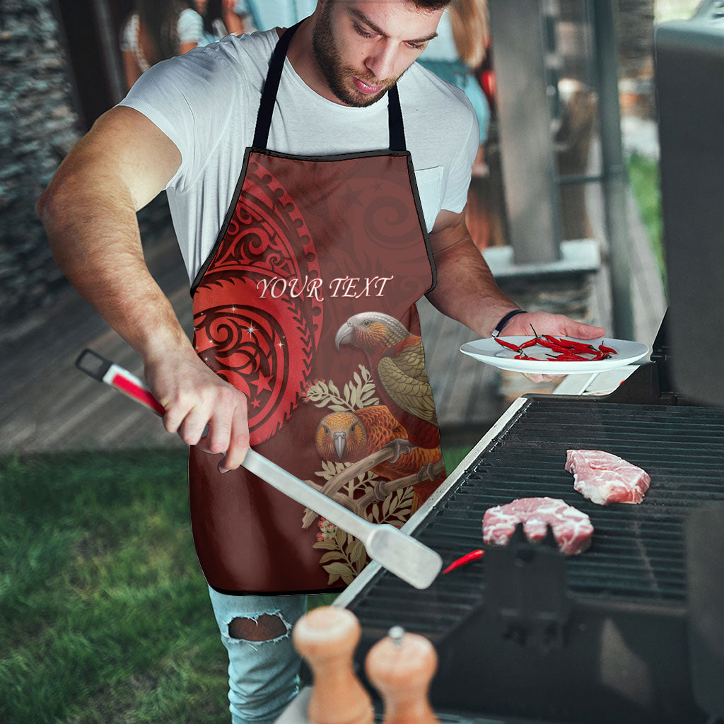 New Zealand Kaka Bird Personalised Apron Pohutukawa Matariki Maori Pattern LT22 - Polynesian Pride
