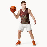 New Zealand Kaka Bird Personalised Basketball Jersey Pohutukawa Matariki Maori Pattern