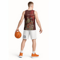 New Zealand Kaka Bird Personalised Basketball Jersey Pohutukawa Matariki Maori Pattern