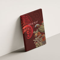 New Zealand Kaka Bird Personalised Canvas Wall Art Pohutukawa Matariki Maori Pattern