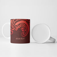New Zealand Kaka Bird Personalised Ceramic Mug Pohutukawa Matariki Maori Pattern