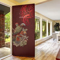 New Zealand Kaka Bird Personalised Door Cover Pohutukawa Matariki Maori Pattern