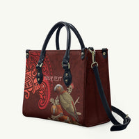 New Zealand Kaka Bird Personalised Leather Bag Pohutukawa Matariki Maori Pattern
