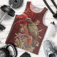 New Zealand Kaka Bird Personalised Men Tank Top Pohutukawa Matariki Maori Pattern
