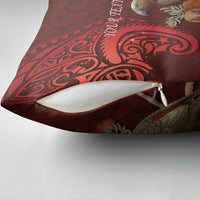 New Zealand Kaka Bird Personalised Pillow Cover Pohutukawa Matariki Maori Pattern