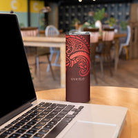 New Zealand Kaka Bird Personalised Skinny Tumbler Pohutukawa Matariki Maori Pattern