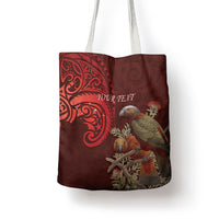 New Zealand Kaka Bird Personalised Tote Bag Pohutukawa Matariki Maori Pattern