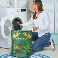 South Canterbury Anniversary Day Laundry Basket Kiwi Kowhai Silver Fern Maori Pattern LT22 - Polynesian Pride