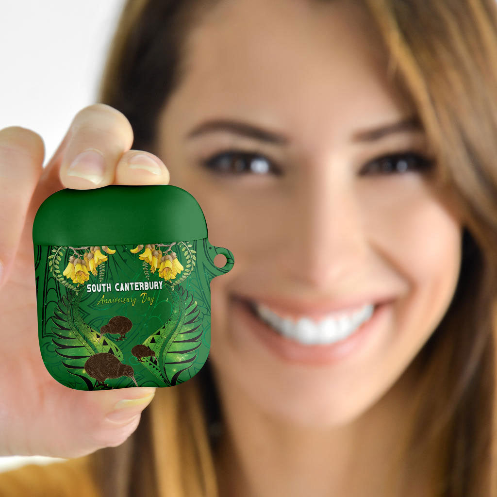 South Canterbury Anniversary Day AirPods Case Kiwi Kowhai Silver Fern Maori Pattern LT22 - Polynesian Pride