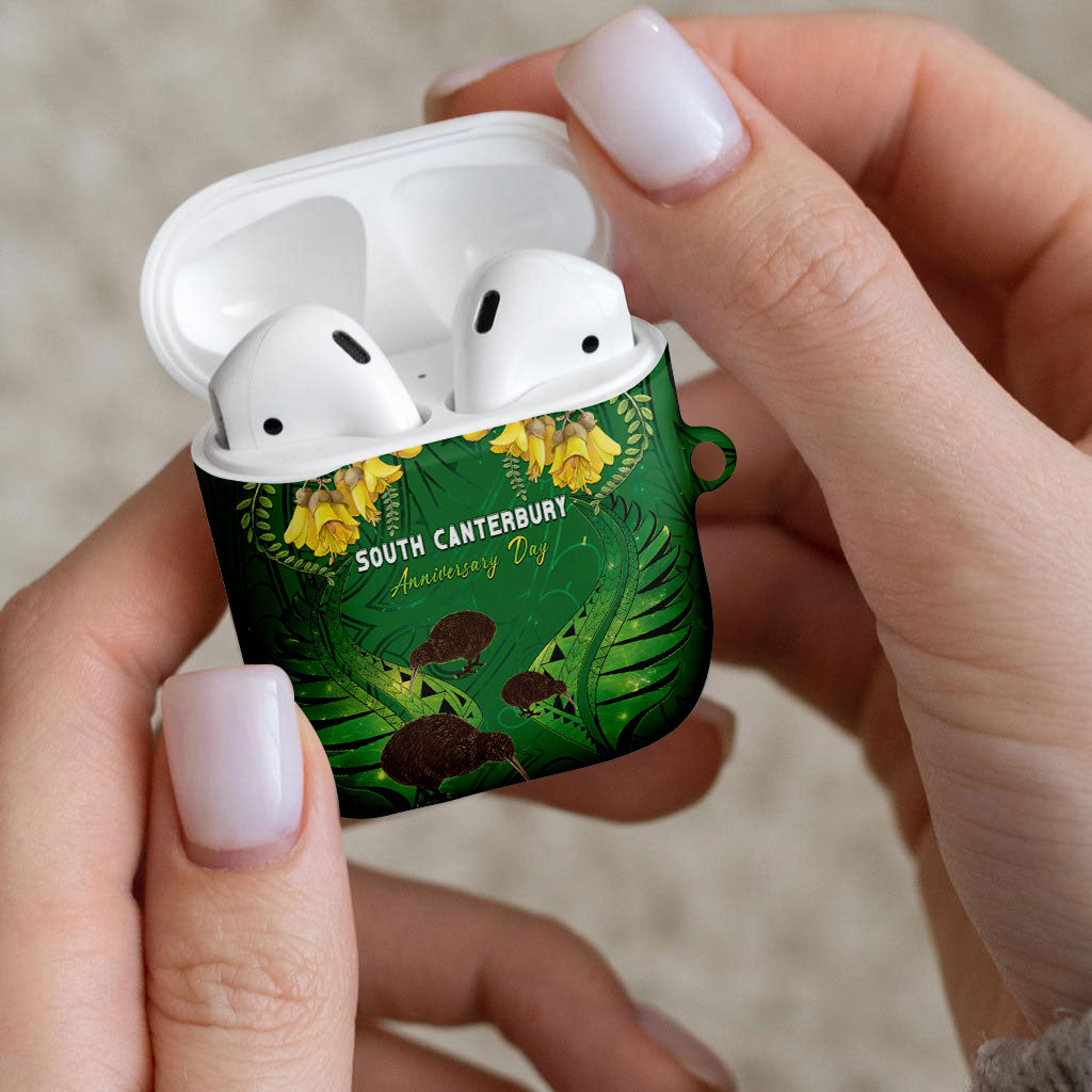 South Canterbury Anniversary Day AirPods Case Kiwi Kowhai Silver Fern Maori Pattern LT22 - Polynesian Pride
