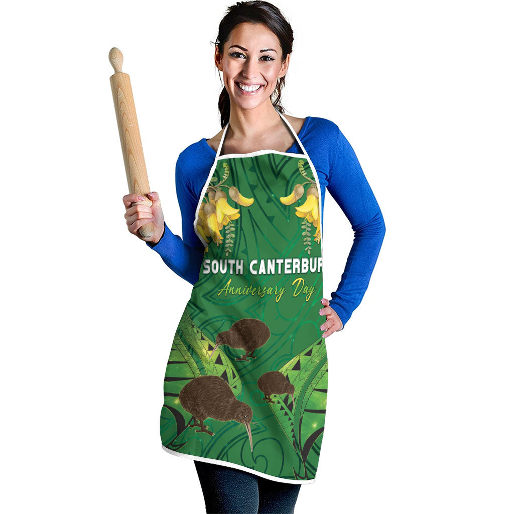 South Canterbury Anniversary Day Apron Kiwi Kowhai Silver Fern Maori Pattern LT22 - Polynesian Pride