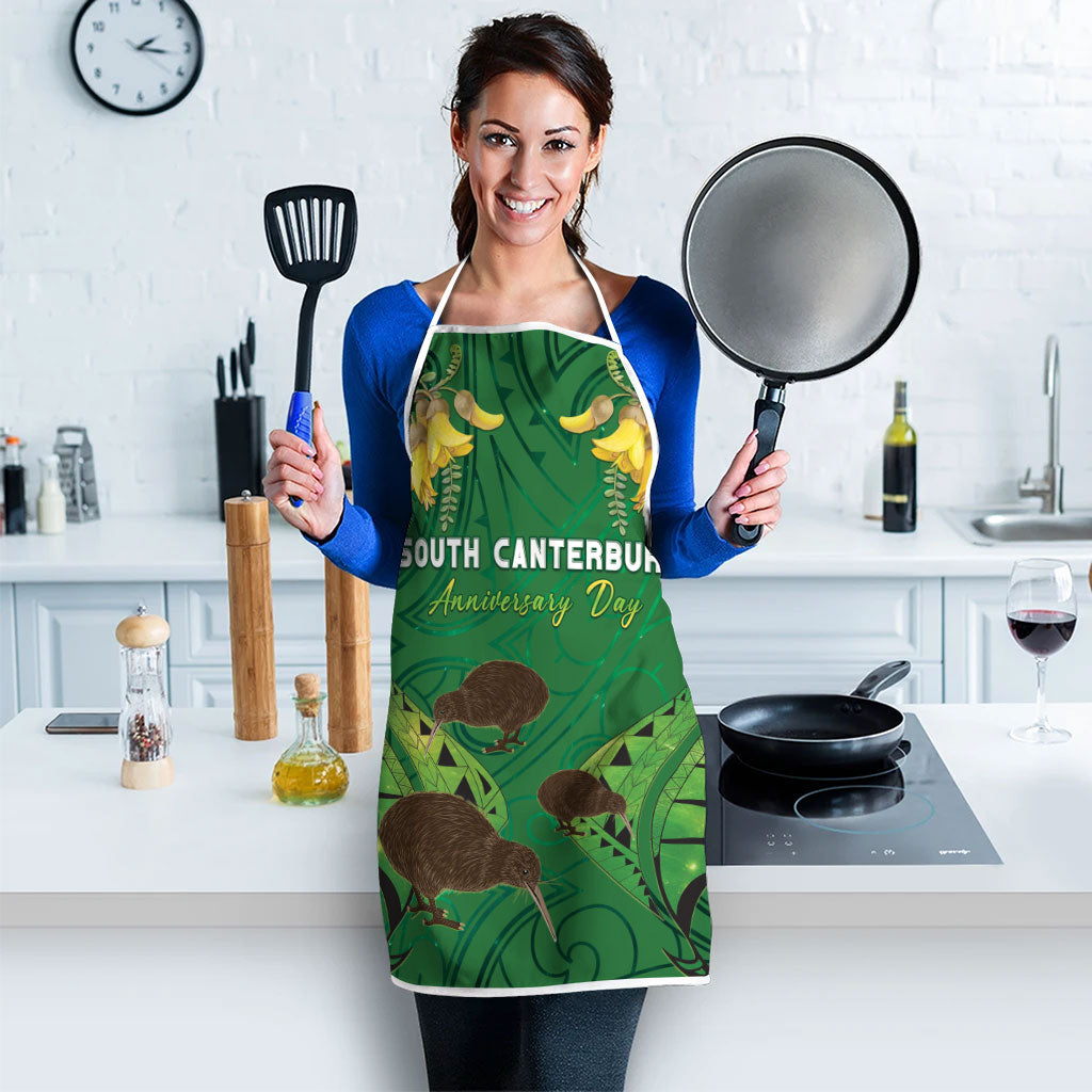 South Canterbury Anniversary Day Apron Kiwi Kowhai Silver Fern Maori Pattern LT22 - Polynesian Pride
