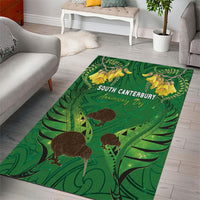 South Canterbury Anniversary Day Area Rug Kiwi Kowhai Silver Fern Maori Pattern LT22 - Polynesian Pride