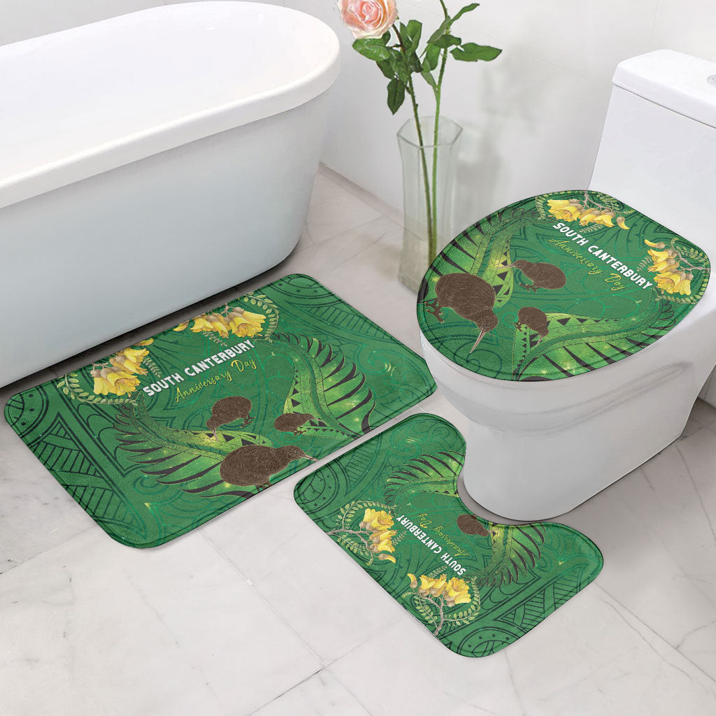 South Canterbury Anniversary Day Bathroom Set Kiwi Kowhai Silver Fern Maori Pattern LT22 - Polynesian Pride