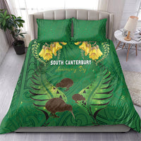 South Canterbury Anniversary Day Bedding Set Kiwi Kowhai Silver Fern Maori Pattern LT22 - Polynesian Pride