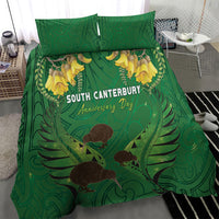 South Canterbury Anniversary Day Bedding Set Kiwi Kowhai Silver Fern Maori Pattern LT22 - Polynesian Pride