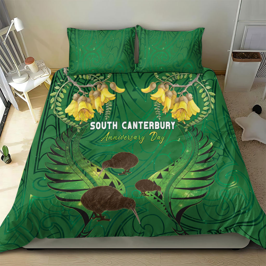 South Canterbury Anniversary Day Bedding Set Kiwi Kowhai Silver Fern Maori Pattern LT22 - Polynesian Pride