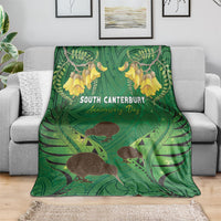 South Canterbury Anniversary Day Blanket Kiwi Kowhai Silver Fern Maori Pattern LT22 - Polynesian Pride