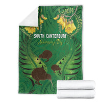South Canterbury Anniversary Day Blanket Kiwi Kowhai Silver Fern Maori Pattern LT22 - Polynesian Pride