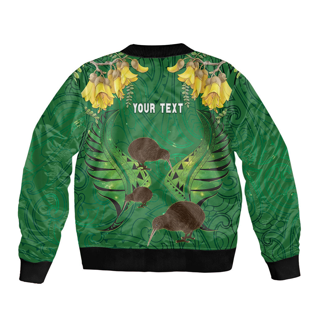 Personalised South Canterbury Anniversary Day Bomber Jacket Kiwi Kowhai Silver Fern Maori Pattern LT22 - Polynesian Pride