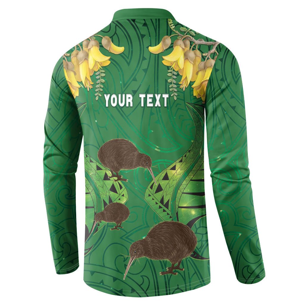 Personalised South Canterbury Anniversary Day Button Sweatshirt Kiwi Kowhai Silver Fern Maori Pattern LT22 - Polynesian Pride