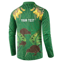 Personalised South Canterbury Anniversary Day Button Sweatshirt Kiwi Kowhai Silver Fern Maori Pattern LT22 - Polynesian Pride